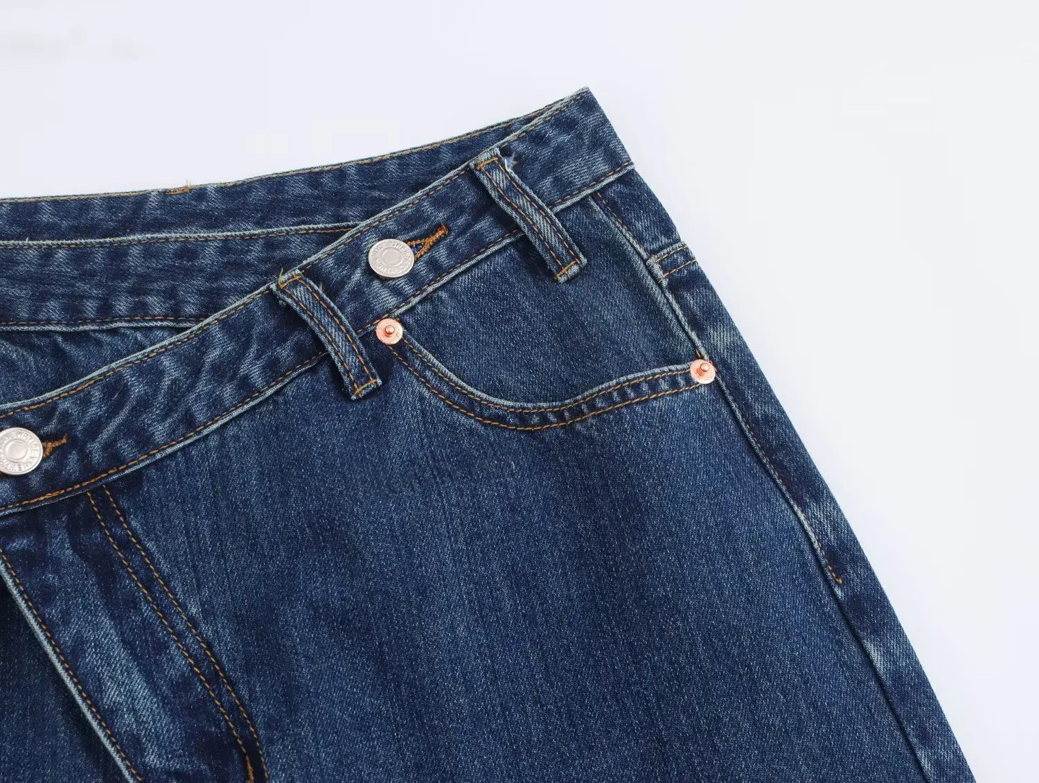 2025 Women’s High-Waist Wide-Leg Jeans – Vintage Blue Straight Fit Denim