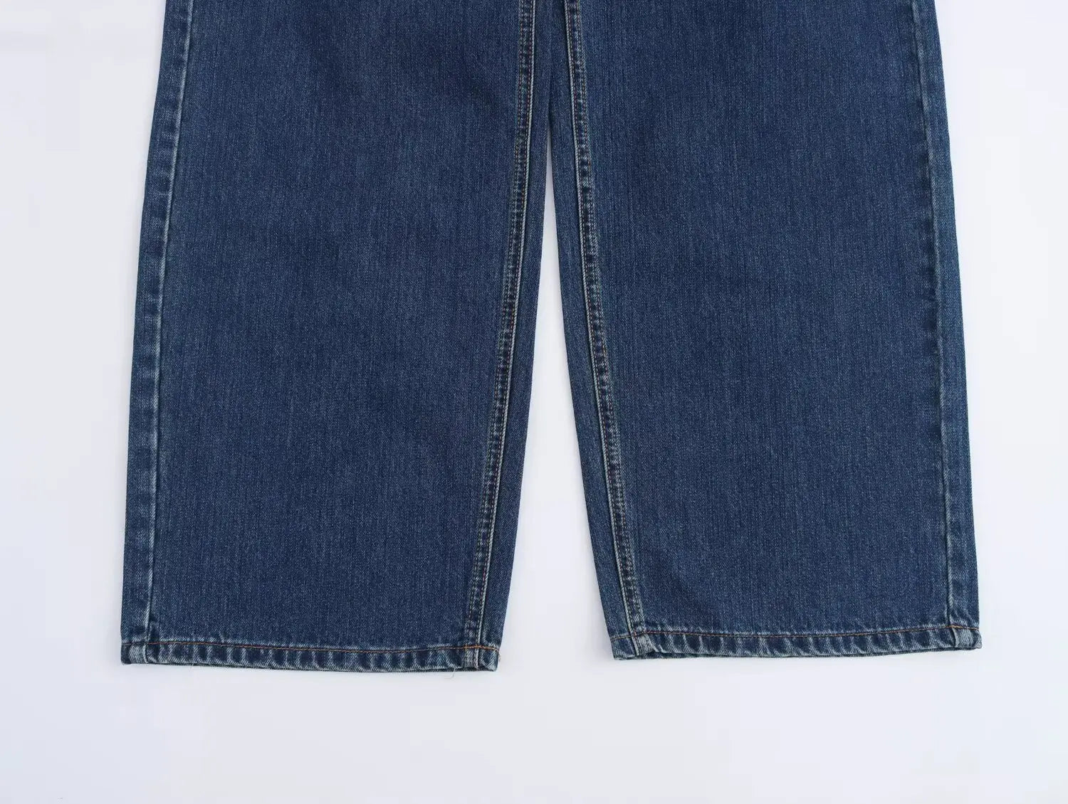 2025 Women’s High-Waist Wide-Leg Jeans – Vintage Blue Straight Fit Denim