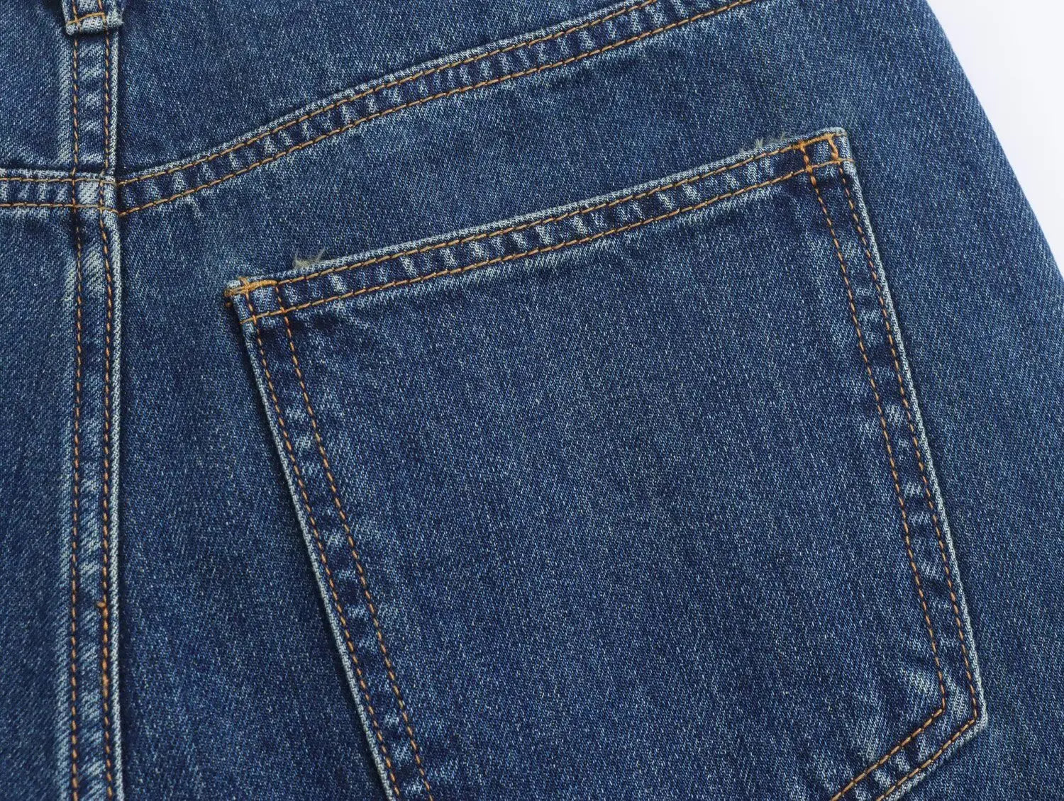 2025 Women’s High-Waist Wide-Leg Jeans – Vintage Blue Straight Fit Denim