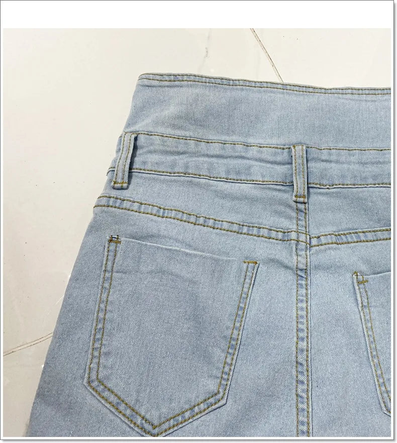 Women’s High-Waist Skinny Pencil Jeans – Bodycon Casual Long Denim Trousers