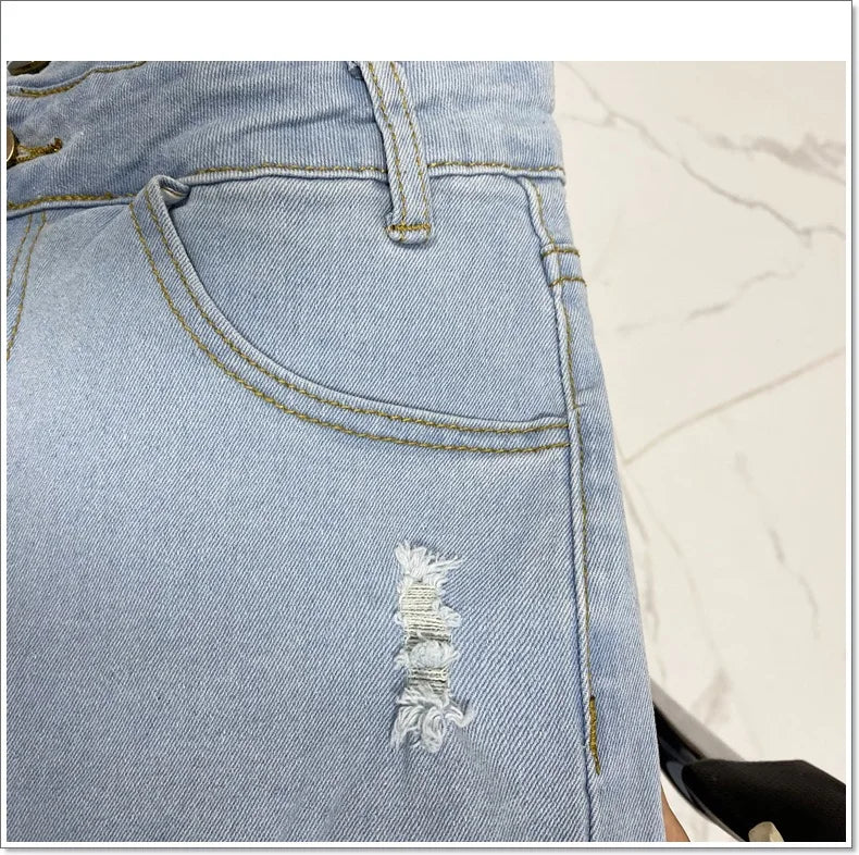 Women’s High-Waist Skinny Pencil Jeans – Bodycon Casual Long Denim Trousers