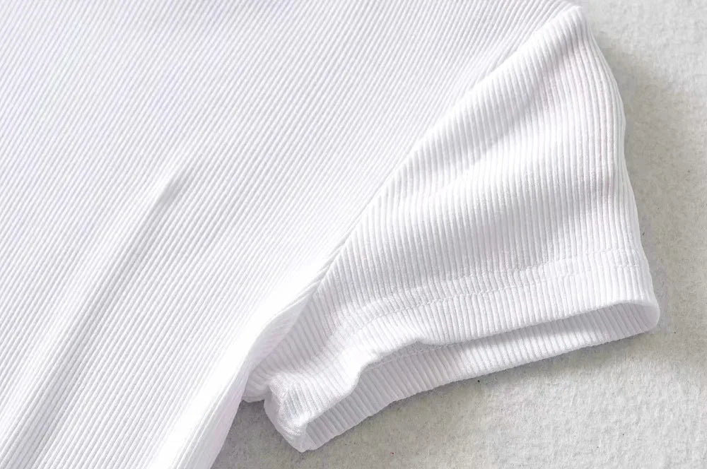 Summer Women’s Slim Fit Crop Top – Short Sleeve Stretchy O - Neck T-Shirt | NovaLume Elegant Women's Fashion