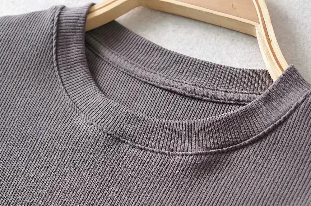 Summer Women’s Slim Fit Crop Top – Short Sleeve Stretchy O - Neck T-Shirt | NovaLume Elegant Women's Fashion