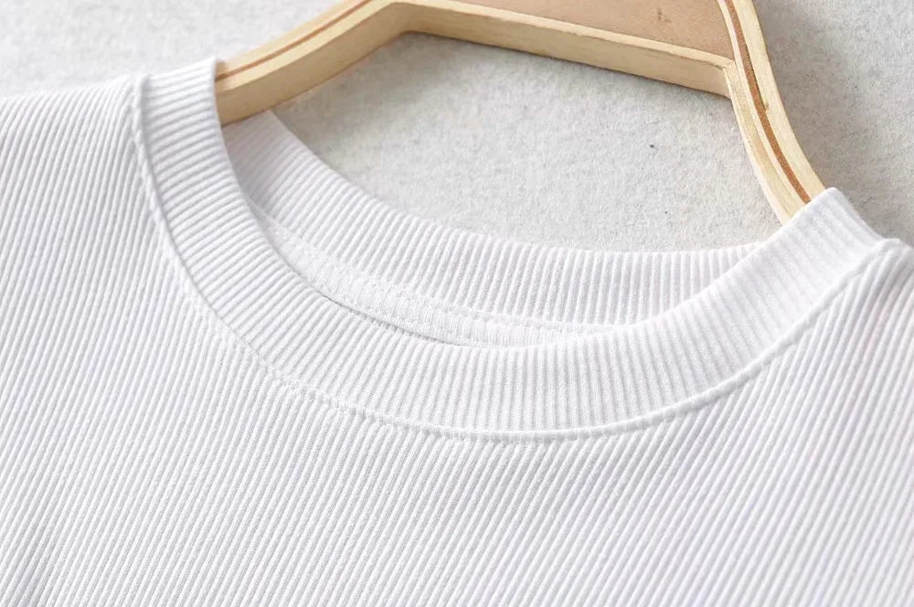 Summer Women’s Slim Fit Crop Top – Short Sleeve Stretchy O - Neck T-Shirt | NovaLume Elegant Women's Fashion