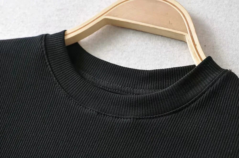 Summer Women’s Slim Fit Crop Top – Short Sleeve Stretchy O - Neck T-Shirt | NovaLume Elegant Women's Fashion