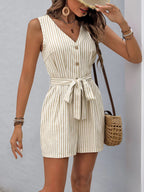 Summer Women’s Striped Casual One - Piece Romper – Comfortable Short Playsuit | NovaLume Elegant Women's Fashion