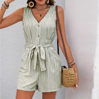 Summer Women’s Striped Casual One - Piece Romper – Comfortable Short Playsuit | NovaLume Elegant Women's Fashion