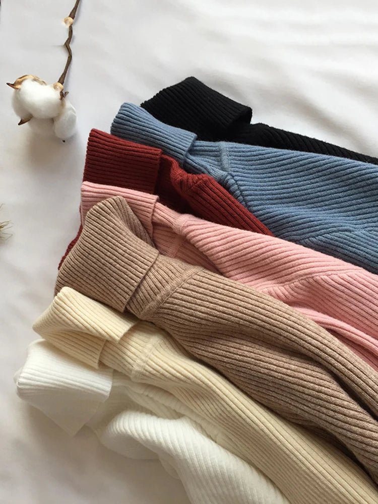 Women’s Autumn Winter Turtleneck Sweater 2025 – Thick Ribbed Knit Slim Fit Pullover Jumper | NovaLume Elegant Women's Fashion