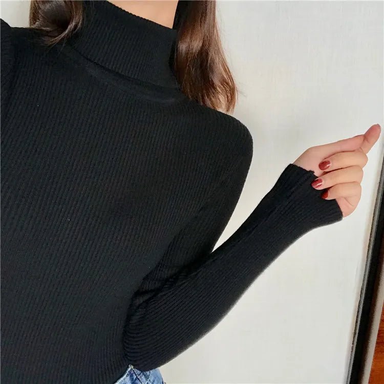 Women’s Autumn Winter Turtleneck Sweater 2025 – Thick Ribbed Knit Slim Fit Pullover Jumper | NovaLume Elegant Women's Fashion