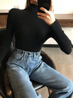 Women’s Autumn Winter Turtleneck Sweater 2025 – Thick Ribbed Knit Slim Fit Pullover Jumper | NovaLume Elegant Women's Fashion
