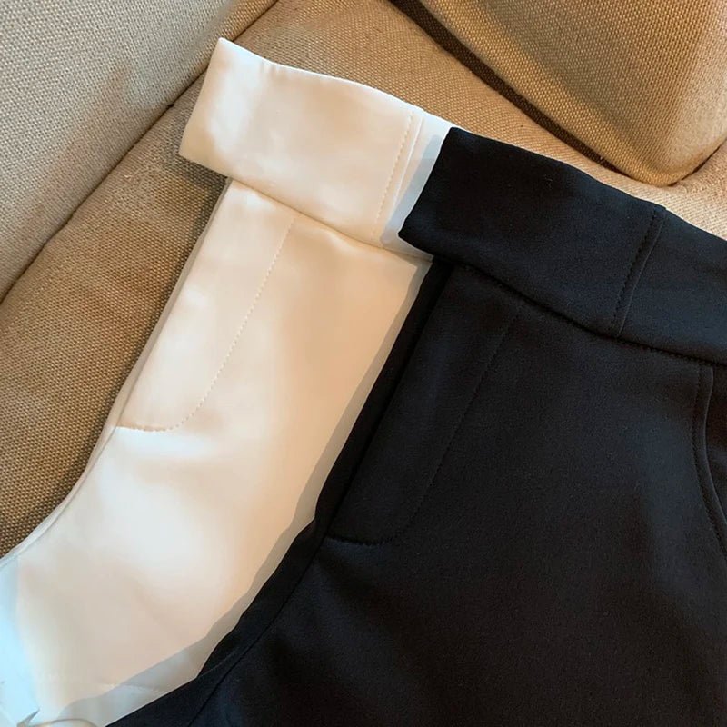 Women’s High - Waist Black Shorts – Elegant Harajuku A - Line Casual Slim Fit | NovaLume Elegant Women's Fashion