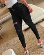 Women’s High - Waist Skinny Pencil Jeans – Bodycon Casual Long Denim Trousers | NovaLume Elegant Women's Fashion