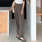 Women’s High - Waist Suit Pants – Loose Straight Office Trousers, Korean Fashion 2024 | NovaLume Elegant Women's Fashion