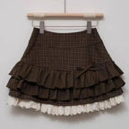 Women’s Japanese Y2K Plaid Ruffle Skirt – Punk Rock Preppy Style Layered Mini Skirt 2025 | NovaLume Elegant Women's Fashion