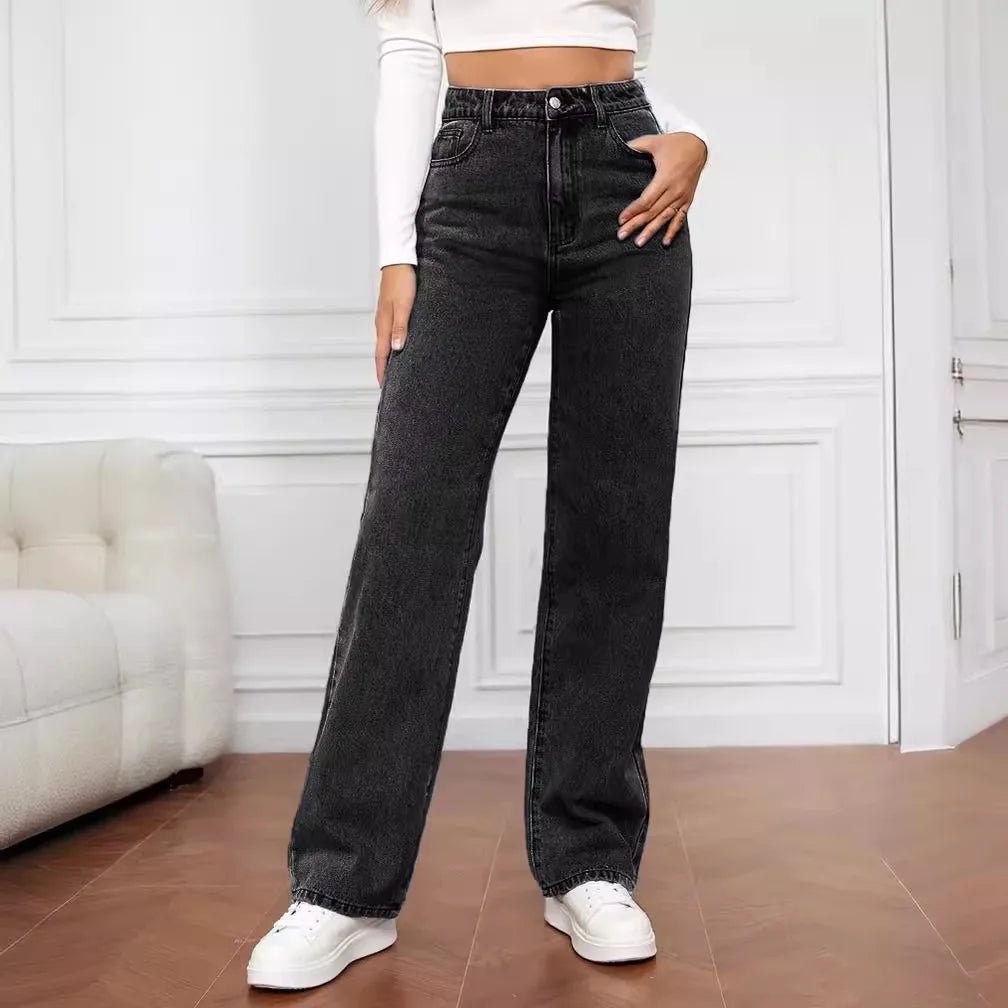 Women’s Retro High - Waist Baggy Jeans – Y2K Straight Leg Slim Fit Pants | NovaLume Elegant Women's Fashion