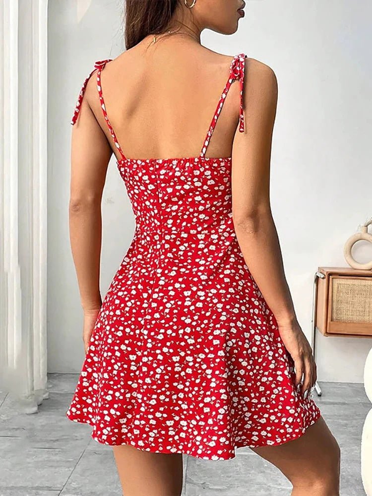 Women’s Summer Floral Spaghetti Strap Dress – Casual Beach Sundress 2025 | NovaLume Elegant Women's Fashion