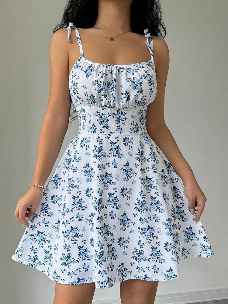 Women’s Summer Floral Spaghetti Strap Dress – Casual Beach Sundress 2025 | NovaLume Elegant Women's Fashion