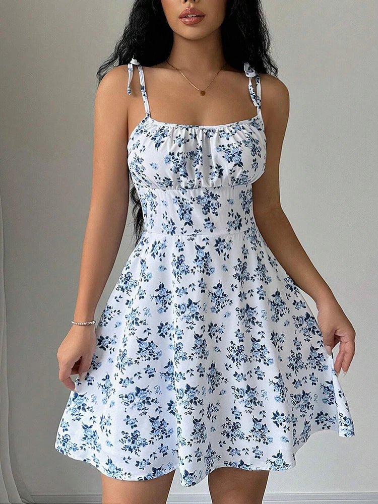 Women’s Summer Floral Spaghetti Strap Dress – Casual Beach Sundress 2025 | NovaLume Elegant Women's Fashion