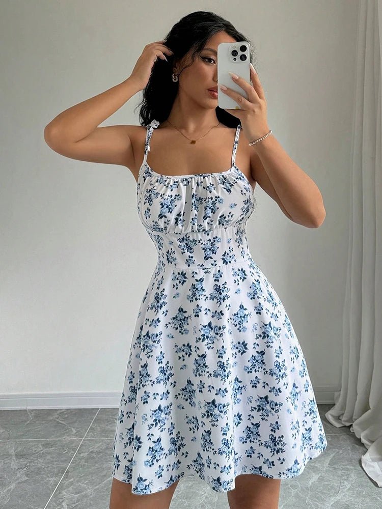 Women’s Summer Floral Spaghetti Strap Dress – Casual Beach Sundress 2025 | NovaLume Elegant Women's Fashion