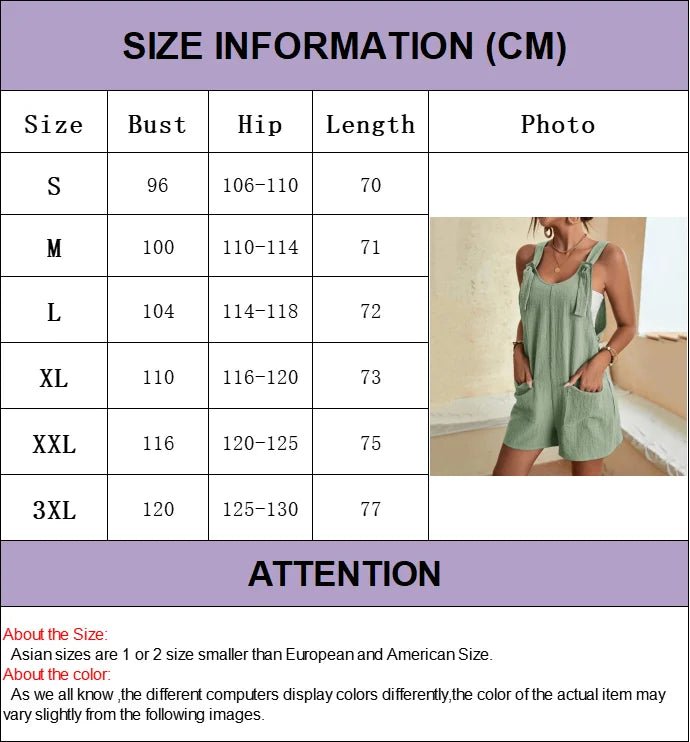 Women's Summer Jumpsuit 2024 – Sleeveless Casual Romper with Pockets, Loose Fit One - Piece for Office & Streetwear | NovaLume Elegant Women's Fashion