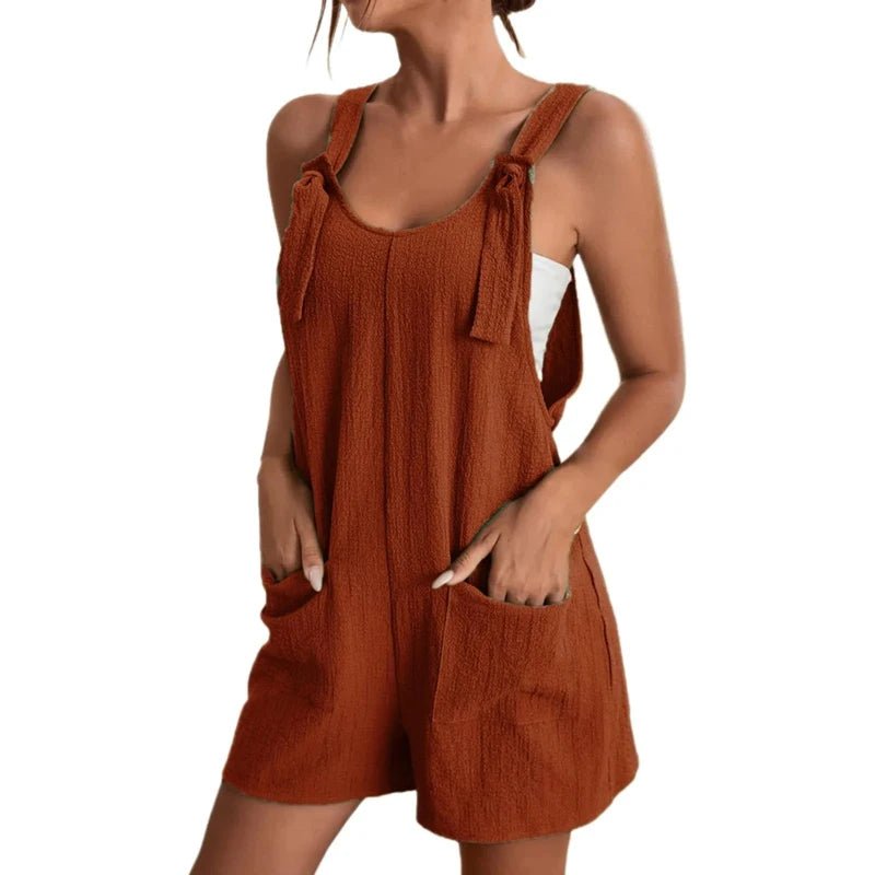 Women's Summer Jumpsuit 2024 – Sleeveless Casual Romper with Pockets, Loose Fit One - Piece for Office & Streetwear | NovaLume Elegant Women's Fashion
